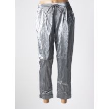 SUMMUM - Pantalon 7/8 argent en viscose - Femme - Taille 38 - Modz