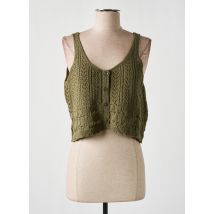 ONLY - Pull vert en coton - Femme - Taille 38 - Modz