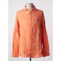 MCS - Chemise manches longues orange clair en lin - Homme - Taille M - Modz