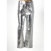 DAPHNEA - Pantalon droit argent en polyurethane - Femme - Taille 36 - Modz