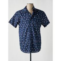 LOSAN - Chemise manches courtes bleu en coton - Homme - Taille M - Modz