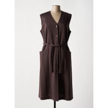 GRIFFON - Robe mi-longue marron en laine - Femme - Taille 46 - Modz