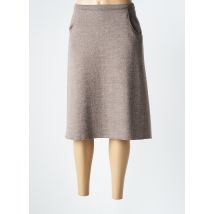 ELEANE - Jupe mi-longue marron en merinos - Femme - Taille 50 - Modz