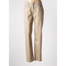 BRANDTEX - Jeans coupe slim beige en coton - Femme - Taille 44 - Modz