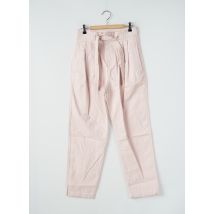MANGO - Pantalon droit rose en coton - Femme - Taille 34 - Modz