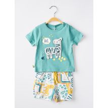 BOBOLI - Ensemble short vert en coton - Garçon - Taille TU - Modz