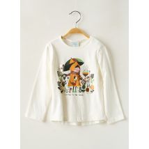 BOBOLI - T-shirt blanc en coton - Fille - Taille TU - Modz