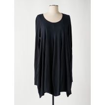 BLACK LABEL - Robe mi-longue noir en coton - Femme - Taille 38 - Modz