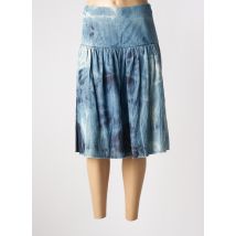 ME369 - Jupe mi-longue bleu en coton - Femme - Taille 38 - Modz