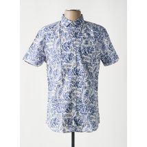 TIBET - Chemise manches courtes bleu en lin - Homme - Taille M - Modz