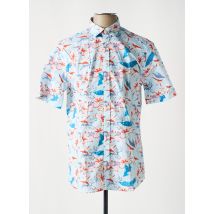 CAMBRIDGE - Chemise manches courtes bleu en coton - Homme - Taille L - Modz