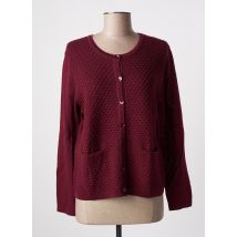 BRANDTEX - Gilet manches longues rouge en laine - Femme - Taille 42 - Modz