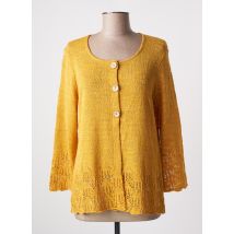 3020975020983 - Gilet manches longues jaune en acrylique - Femme - Taille 38 - Modz