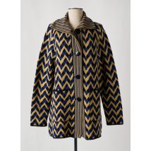 SIYU - Gilet manches longues bleu en merinos - Femme - Taille 36 - Modz