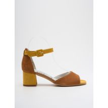 UN TOUR EN VILLE - Sandales/Nu pieds jaune en cuir - Femme - Taille 38 - Modz