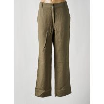 MOUSQUETON - Pantalon droit vert en lin - Femme - Taille 40 - Modz