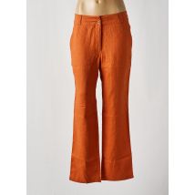 MOUSQUETON - Pantalon droit orange en lin - Femme - Taille 38 - Modz