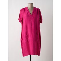 SIGNE NATURE - Robe mi-longue rose en lin - Femme - Taille 40 - Modz