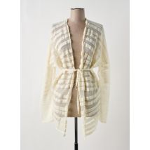 SARAH PACINI - Gilet manches longues beige en lin - Femme - Taille TU - Modz