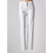 LUCIA - Pantalon slim blanc en coton - Femme - Taille 50 - Modz