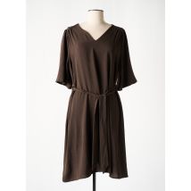 GRACE & MILA - Robe mi-longue marron en polyester - Femme - Taille 38 - Modz