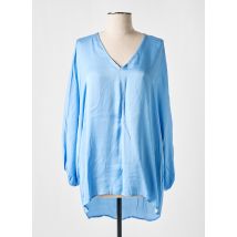 PENN & INK N.Y - Tunique manches longues bleu en viscose - Femme - Taille 38 - Modz