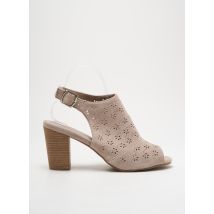 CARMELA - Sandales/Nu pieds beige en cuir - Femme - Taille 40 - Modz