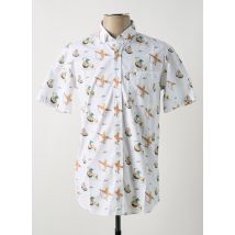 BASK IN THE SUN - Chemise manches courtes blanc en coton - Homme - Taille S - Modz