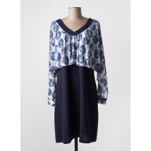 MULTIPLES - Robe mi-longue bleu en polyester - Femme - Taille 40 - Modz