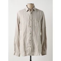 DELAHAYE - Chemise manches longues beige en lin - Homme - Taille M - Modz