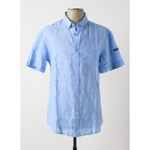 SAINT JAMES - Chemise manches courtes bleu en lin - Homme - Taille M - Modz