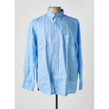 FYNCH-HATTON - Chemise manches longues bleu en lin - Homme - Taille XXL - Modz