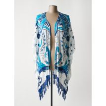 LARA-ETHNICS - Veste kimono bleu en viscose - Femme - Taille TU - Modz