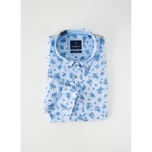 CAMBRIDGE - Chemise manches longues bleu en coton - Homme - Taille S - Modz