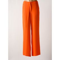 MULTIPLES - Pantalon droit orange en polyester - Femme - Taille 38 - Modz