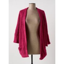 MULTIPLES - Gilet manches longues rose fonce en polyester - Femme - Taille 38 - Modz