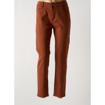 MULTIPLES - Pantalon slim marron en coton - Femme - Taille 40 - Modz