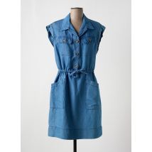 PABLO - Robe mi-longue bleu en coton - Femme - Taille 40 - Modz