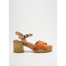 PORRONET - Sandales/Nu pieds orange en cuir - Femme - Taille 39 - Modz