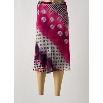 FRANCE RIVOIRE - Jupe mi-longue rose en polyester - Femme - Taille 50 - Modz