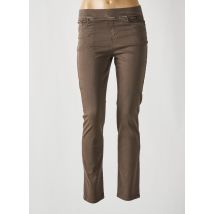 ANNA MONTANA - Pantalon slim marron en coton - Femme - Taille 38 - Modz