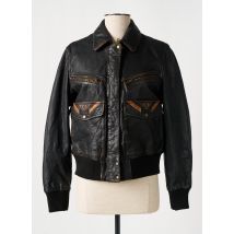 ROSE GARDEN - Veste en cuir noir en cuir d'agneau - Femme - Taille 38 - Modz