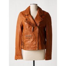 ROSE GARDEN - Veste en cuir marron en cuir d'agneau - Femme - Taille 38 - Modz