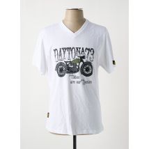 DAYTONA - T-shirt blanc en coton - Homme - Taille M - Modz