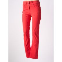 JULIE GUERLANDE - Pantalon droit rouge en coton - Femme - Taille 48 - Modz