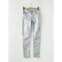 LITTLE FORTUNE - Jeans coupe slim argent en coton - Femme - Taille 36 - Modz