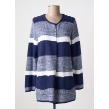 MARBLE - Gilet manches longues bleu en coton - Femme - Taille 40 - Modz