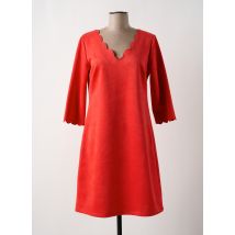 HALOGENE - Robe mi-longue orange en polyester - Femme - Taille 38 - Modz