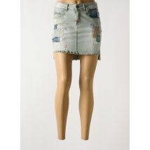WIYA - Jupe courte bleu en coton - Femme - Taille 34 - Modz