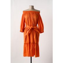 D.EXTERIOR - Robe mi-longue orange en coton - Femme - Taille 42 - Modz